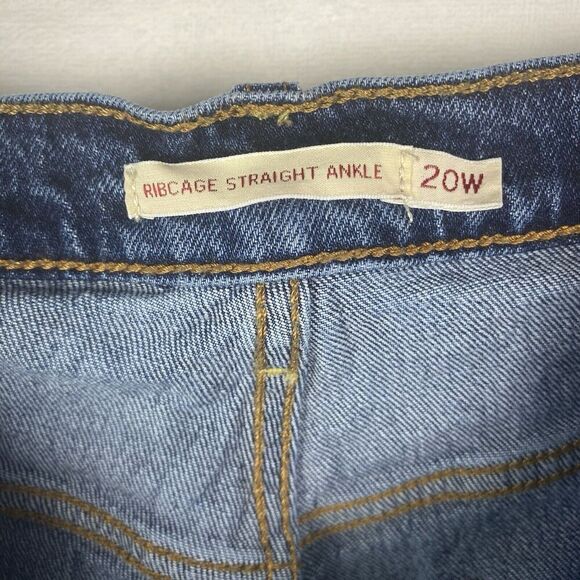 Levis Ribcage Straight Ankle Jeans Womens Size 20W Blue Pockets Denim Pants - Picture 11 of 15